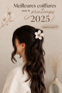 Coiffure tendance pour le printemps 2025 avec des vagues naturelles.