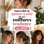 Un collage de différentes coiffures tendance pour 2026.
