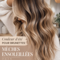 Couleur de cheveux bruns avec des reflets ensoleillés pour l'été 2025