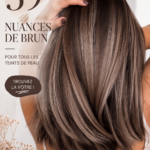 Femme avec des cheveux bruns éclatants et une peau claire, représentant la beauté des différentes nuances de brun.