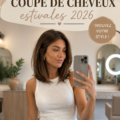Une femme avec une coupe d'été tendance, cheveux courts et légers