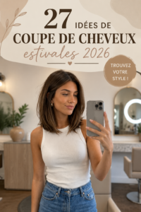 Une femme avec une coupe d'été tendance, cheveux courts et légers