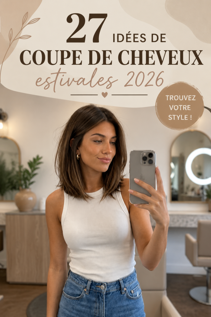 Une femme avec une coupe d'été tendance, cheveux courts et légers
