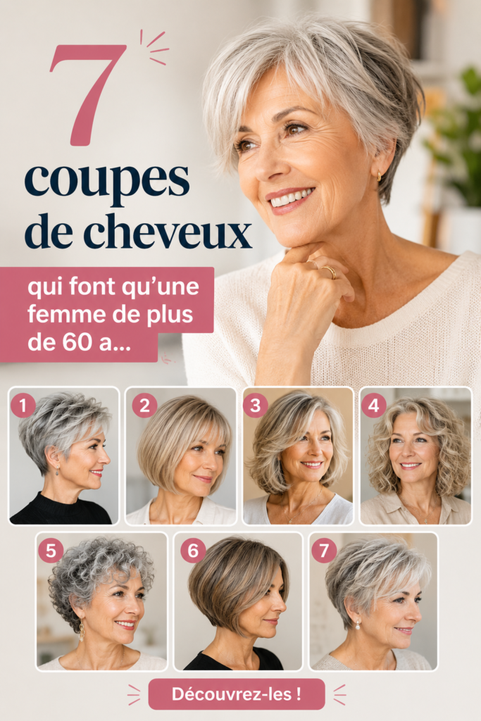 Femme de 60 ans avec une coupe de cheveux moderne et élégante