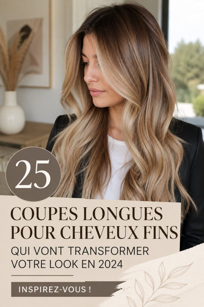 Coupes de cheveux longs pour cheveux fins, présentant divers styles modernes et élégants.