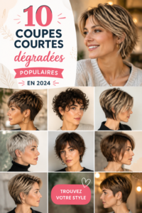 Exemple d'une coupe courte dégradée tendance en 2024