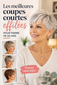 Femme de 60 ans avec une coupe courte effilée moderne