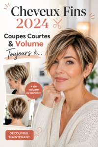 Femme avec une coupe courte qui met en valeur ses cheveux fins