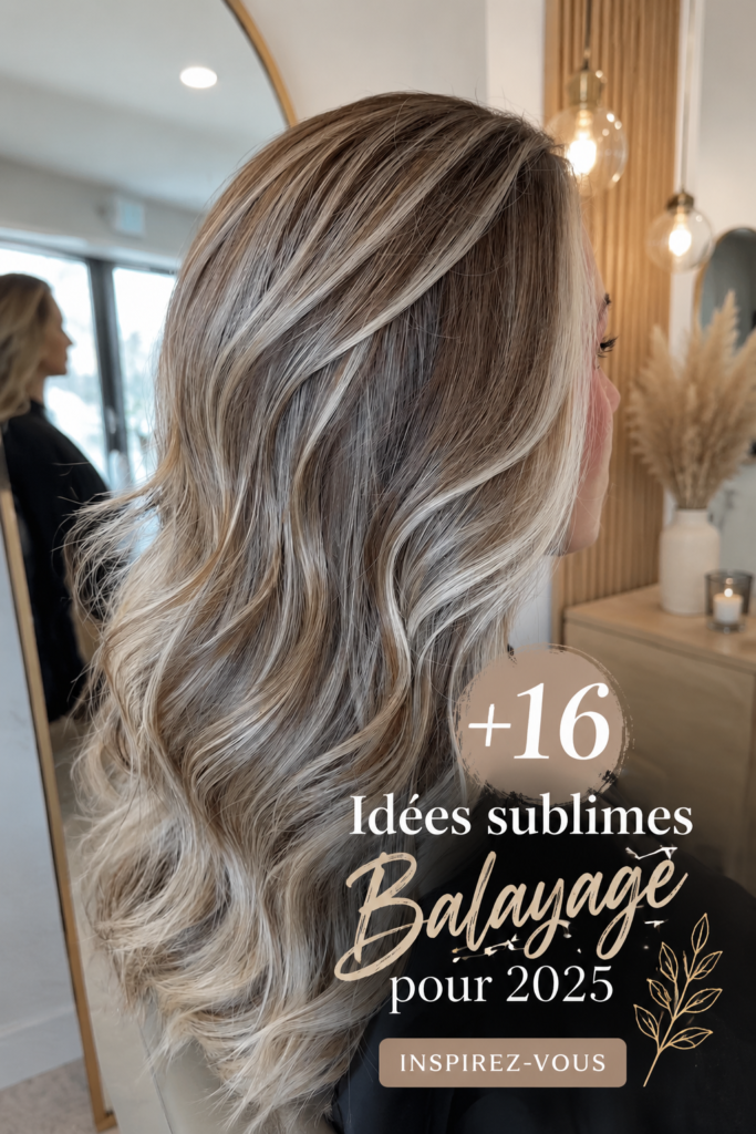 Une femme avec un balayage tendance en 2025, dans des nuances douces et modernes.