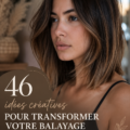 Coiffure avec balayage châtain mi-long en style décontracté