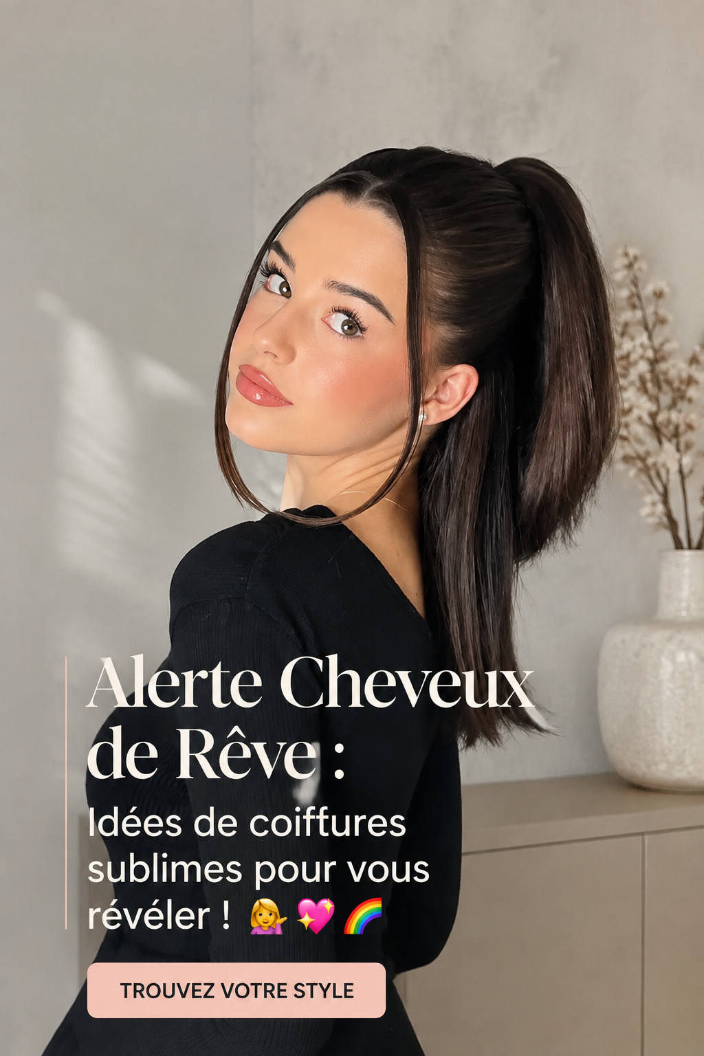 Une femme avec une coiffure élégante et tendance