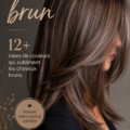 Un modèle avec des cheveux bruns éclatants mettant en valeur une couleur riche et lumineuse.