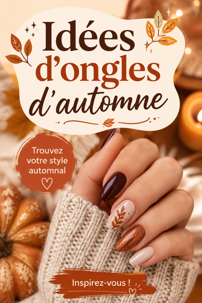 Idées de manucures d'automne avec des couleurs chaudes et des motifs variés