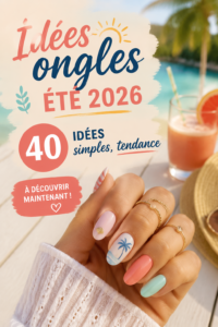 Manucure estivale colorée avec des motifs floraux sur un fond bleu clair.