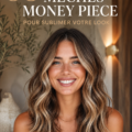 Femme avec des mèches lumineuses et colorées, mettant en avant un look moderne.