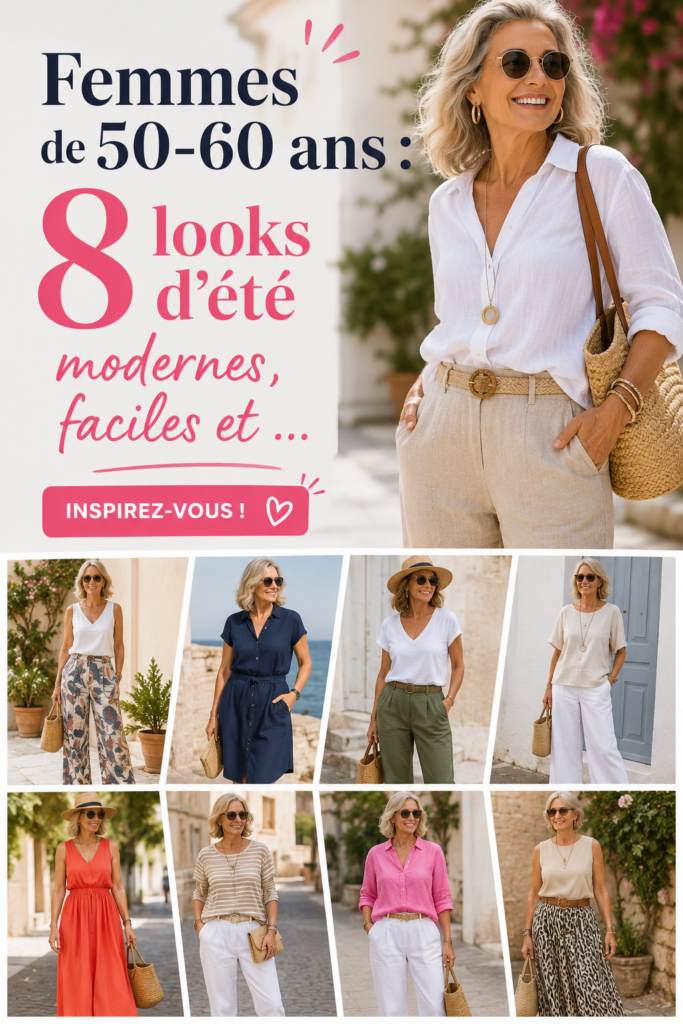 Femme mature élégante portant un look d'été moderne et frais.