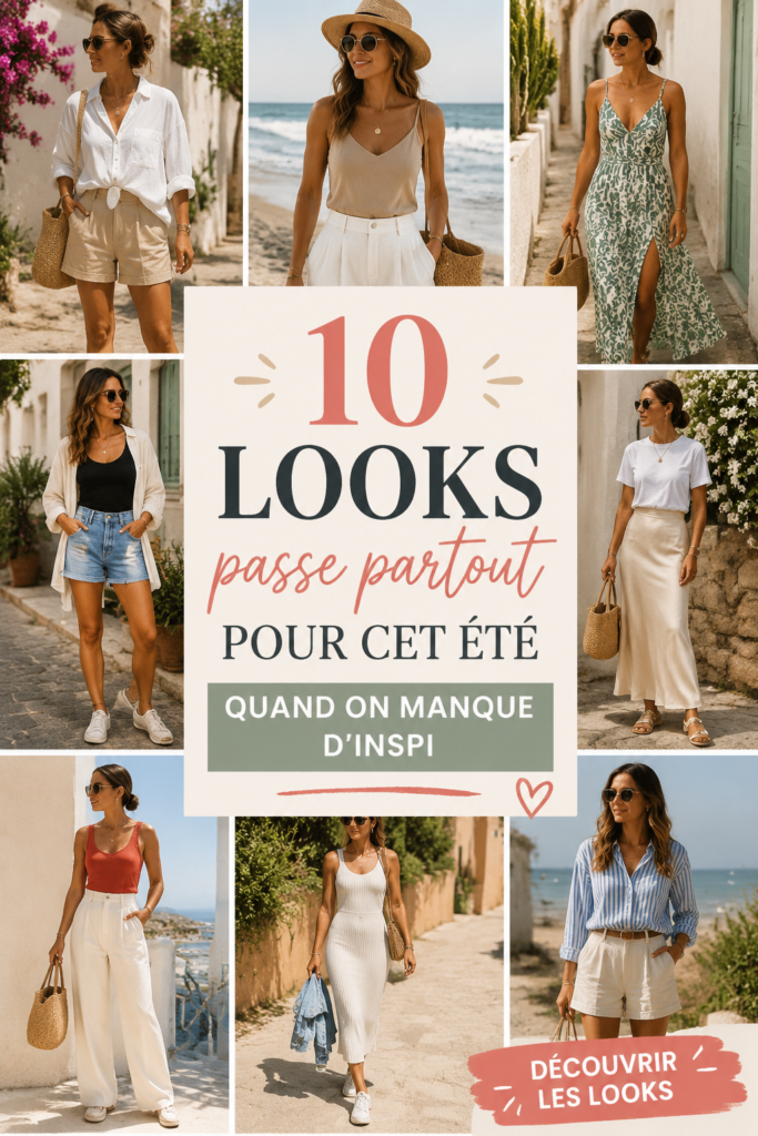 Un aperçu de 10 looks d'été variés et tendance, incluant robes, jupes et accessoires