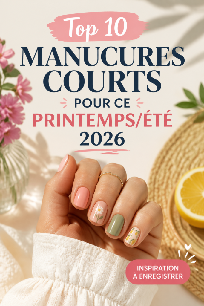 Manucures courtes colorées et tendance pour le printemps 2026