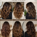 Femme avec des mèches brunes encadrant son visage, apportant lumière et style à sa coiffure.