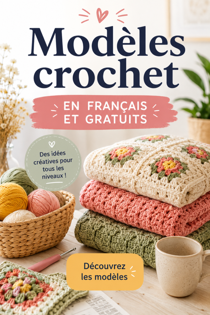 Modèles de coiffures au crochet affichés sur un fond créatif