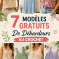 Un débardeur au crochet coloré, affichant un design élégant et contemporain.