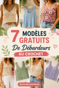 Un débardeur au crochet coloré, affichant un design élégant et contemporain.