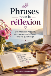 Une image inspirante de citations réfléchies sur un fond apaisant.