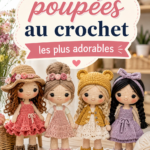 Poupées au crochet colorées, prêtes à être créées et adorées.