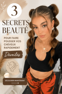 Femme aux cheveux longs et sains prenant soin de sa chevelure avec des produits naturels