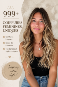 Femme montrant une coiffure unique et tendance, cheveux longs flottants