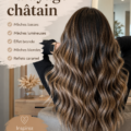 Femme avec des cheveux bruns au balayage lumineux et subtil