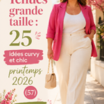 Tenues printemps chic pour femmes en grande taille, mettant en valeur des courbes élégantes.