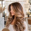 Groupe de femmes avec différents balayages caramel sur cheveux longs.
