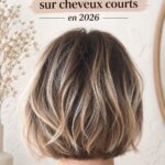 Mélange de couleurs dans des cheveux courts après un balayage réussi.