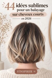 Mélange de couleurs dans des cheveux courts après un balayage réussi.