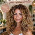 Coiffure balayage sur cheveux bouclés avec un volume impressionnant