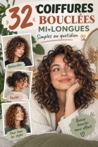 Femme avec des boucles mi-longues parfaitement entretenues