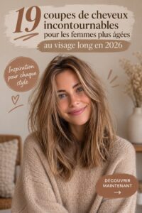 Femme avec un visage allongé portant une coupe de cheveux moderne et élégante