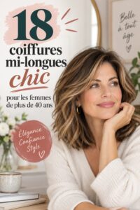 Femme élégante avec une coiffure medium chic, idéale pour les plus de 40 ans.