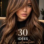 Modèle avec des cheveux couleur caramel éclatant