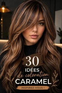 Modèle avec des cheveux couleur caramel éclatant