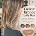 Photo d'une femme avec des cheveux bronde teddy bear élégamment coiffés.