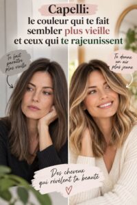 Femme avec des cheveux blonds lumineux qui donne une impression de jeunesse