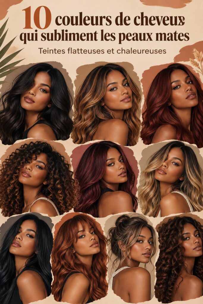 Femme avec des cheveux bruns et une coloration caramel qui flatte sa peau marron