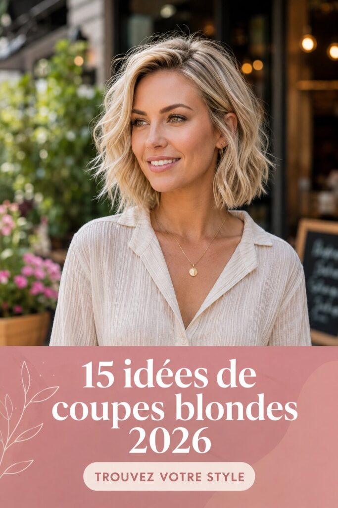Diverse coupes de cheveux blonds modernes sur un mannequin