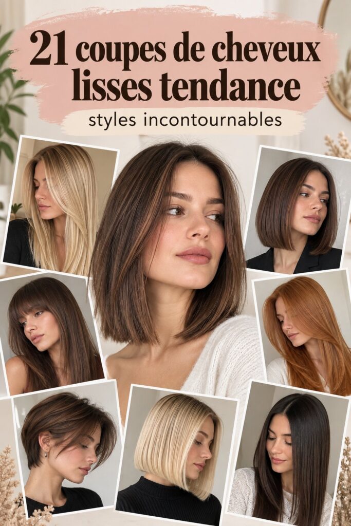 Une femme avec une belle coupe de cheveux droits élégante