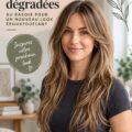 Femme avec une coupe de cheveux longue en dégradé, style moderne et élégant
