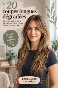 Femme avec une coupe de cheveux longue en dégradé, style moderne et élégant