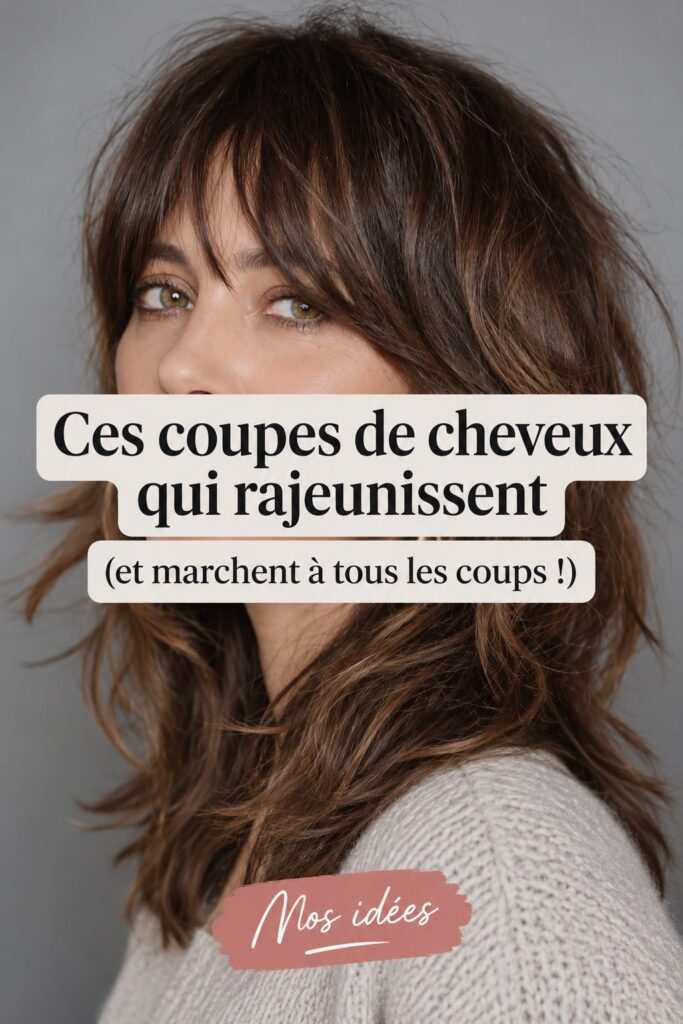 Femme avec une coupe de cheveux moderne et rajeunissante, souriante.