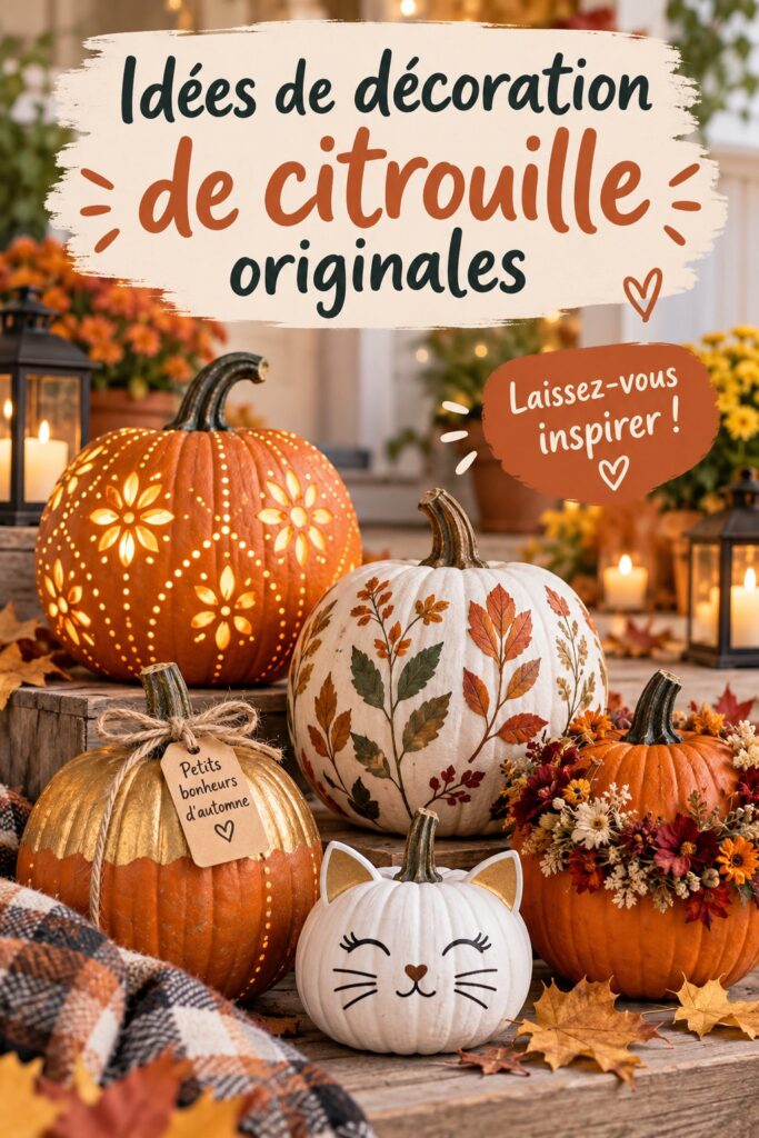 Citrouille décorée avec des motifs créatifs pour Halloween